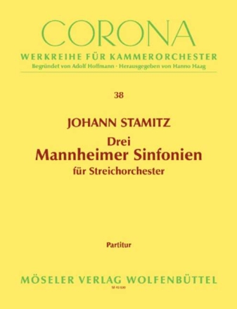 3 Mannheimer Sinfonien fr Streichorchester Partitur
