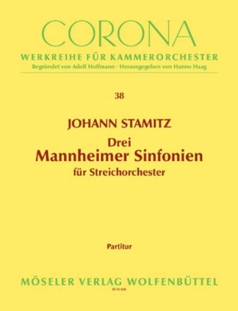 3 Mannheimer Sinfonien fr Streichorchester Partitur