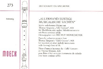 Allerhand lustige musicalische Sachen fr 3 Blockflten (SSA) und Bc ad lib. Spielpartitur