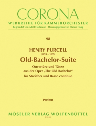 Suite a-Moll aus The old Bachelor fr Streichorchester Partitur (= Cembalo)