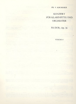 Konzert Es-Dur op.36 fr Klarinette und Orchester Violine 1