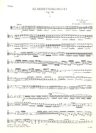 Konzert Es-Dur op.36 fr Klarinette und Orchester Viola