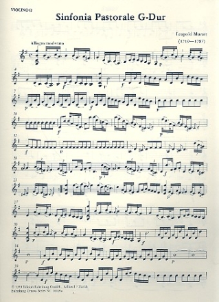 Sinfonia pastorale G-Dur fr corno pastoriccio und Streicher Violine 2