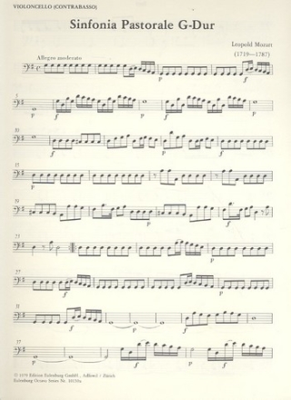Sinfonia pastorale G-Dur fr corno pastoriccio und Streicher Cello / Bass