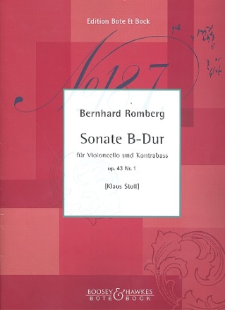 Sonate B-Dur op.43,1 für Violoncello und Kontrabaß 2 Spielpartituren