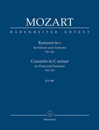Konzert c-Moll KV491  fr Klavier und Orchester Studienpartitur