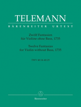 12 Fantasien TWV40:14-40:25 fr Violine ohne Bass