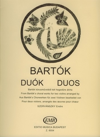 Duos aus Bartoks Chorwerken für 2 Violinen Spielpartitur