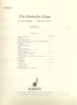 Die klassische Geige fr Violine und Klavier, erweiterbar durch Ergnzungsstimmen bis zum Q Solostimme - Violine I