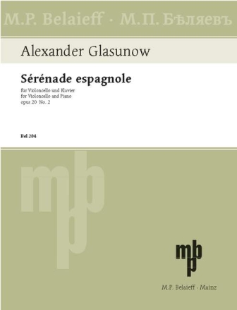 Serenade espagnole op.20,2 Violoncello und Orchester fr Violoncello und Klavier