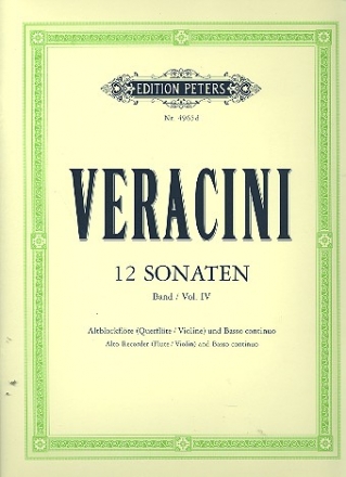 12 Sonaten Band 4 (Nr.10-12) fr Blockflte (Flte, Violine) und Bc Kolneder, WAlter, Ed und Aussetzung