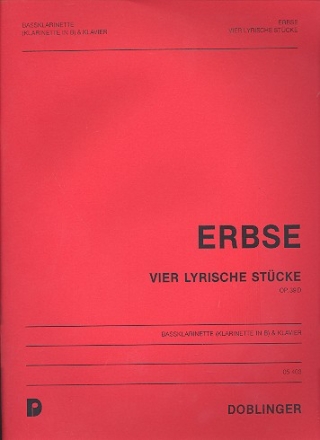 4 lyrische Stcke op.39d fr Baklarinette und Klavier