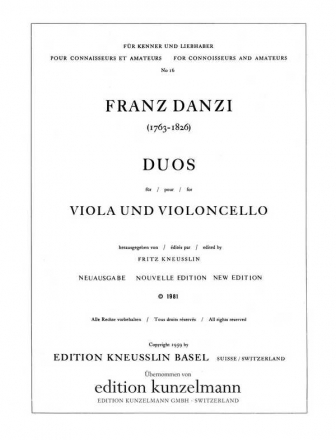 Duos fr Viola und Violoncello Stimmen
