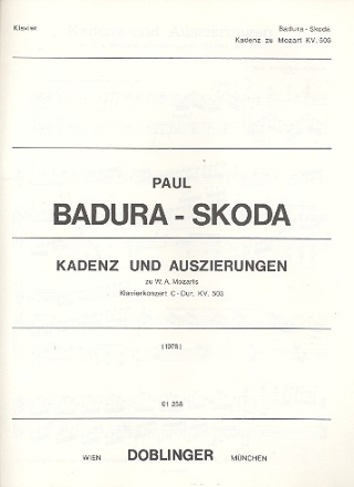 Kadenz und Auszierungen zum Klavierkonzert C-Dur KV503 Badura-Skoda, Paul, bearb.