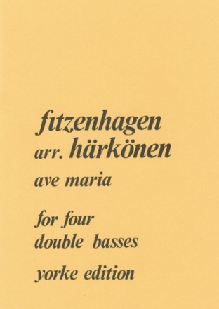 Ave Maria for 4 double basses score and 4 parts