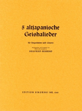 5 altjapanische Geishalieder fr Singstimme