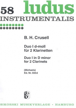 Duo d-Moll Nr.1 fr 2 Klarinetten,  Spielpartitur