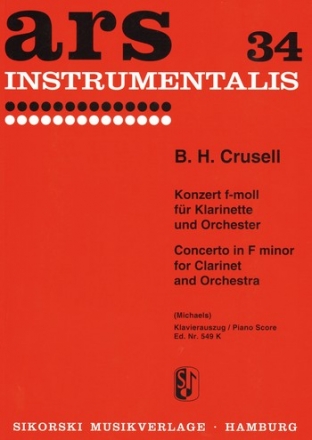 Konzert f-Moll Nr.2 op.5 fr Klarinette und Orchester Klavierauszug