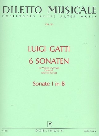 Sonate B-Dur Nr.1 fr Violine und Viola Partitur und Stimmen