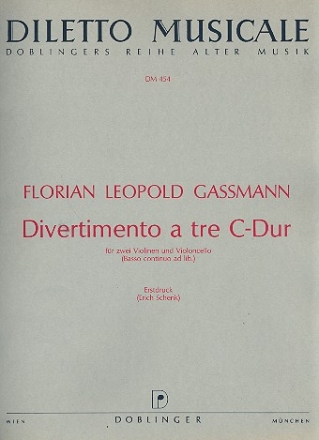 Divertimento a tre C-Dur fr 2 Violinen und Bc Partitur und Stimmen