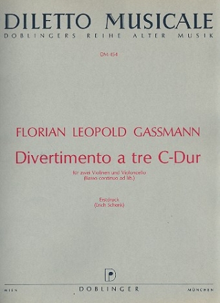 Divertimento a tre C-Dur fr 2 Violinen und Bc Partitur und Stimmen