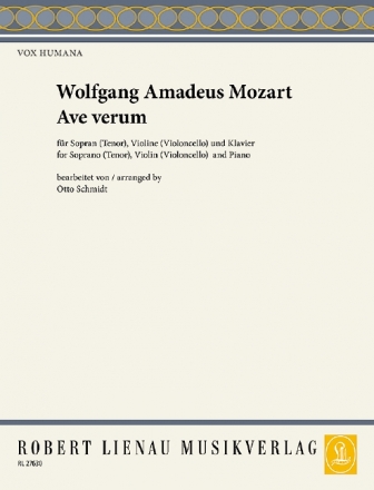 Ave verum fr Sopran, Violine und Klavier
