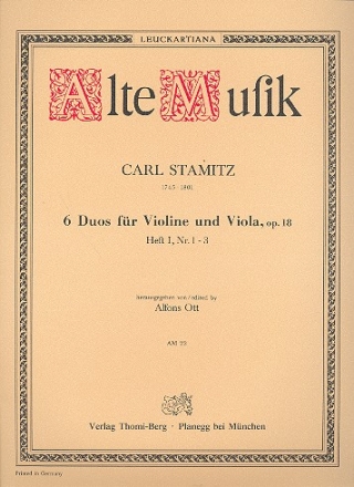 6 Duos op.18 Band 1 (Nr.1-3) fr Violine und Viola Partitur und Stimme