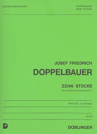 10 Stcke  fr 4 Blockflten (SATB) Partitur und 4 Stimmen