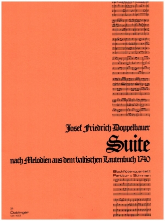 Suite Melodien aus dem Baltischen Liederbuch für 4 Blockflöten (SATB) Partitur und Stimmen