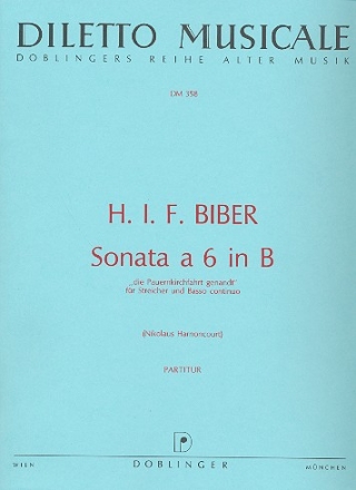 Sonata a 6 B-Dur fr Violine solo, 2 Violinen, 2 Violen, Kontraba und Bc Partitur