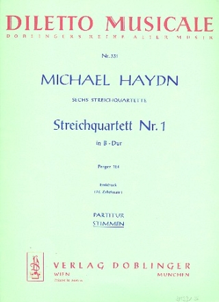 Streichquartett Nr.1 in B-Dur fr 2 Violinen, Viola und Violoncello Stimmen