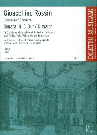 Sonata C-Dur Nr.3 fr 2 Violinen, Cello und Kontraba Partitur