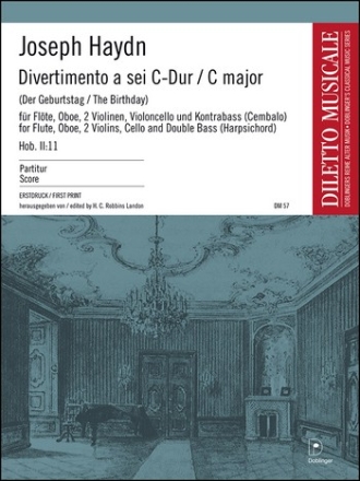 Divertimento a 6 C-Dur Hob.II:11 fr Flte, Oboe, 2 Violinen, Violoncello und Kontraba Partitur