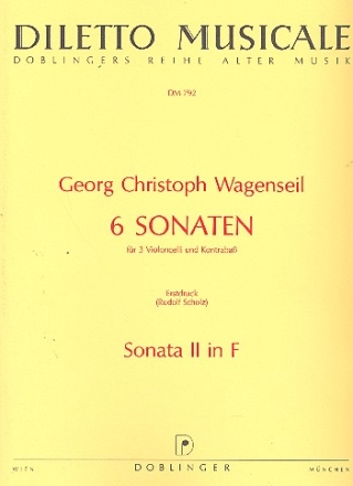 Sonate F-Dur Nr.2 fr 3 Violoncelli und Kontrabass Partitur und Stimmen