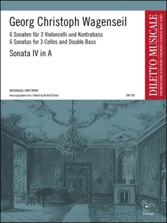 Sonate A-Dur Nr.4 fr 3 Violoncelli und Kontraba Partitur und Stimmen