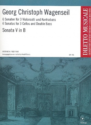Sonate B-Dur Nr.5 fr 3 Violoncelli und Kontraba Partitur und Stimmen