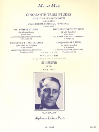 53 études d'après Böhm, Terschack et Fürstenau vol.2 pour saxophone