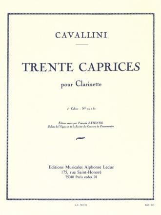 30 CAPRICES VOL.2 (NOS.19-30) POUR CLARINETTE ETIENNE, ED                      AT