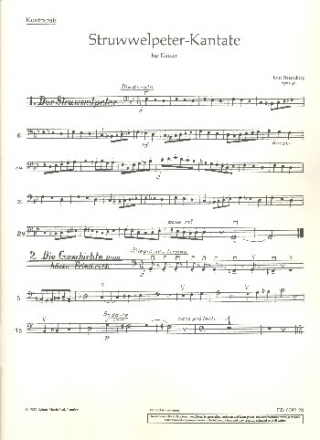Der Struwwelpeter op. 49 fr Kinder- oder Jugendchor, 2 Flten, Streichorchester und Klavier, S Einzelstimme - Kontrabass