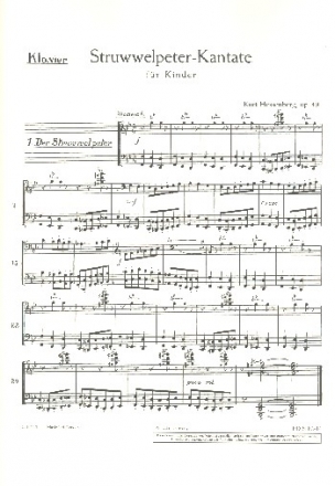 Der Struwwelpeter op. 49 fr Kinder- oder Jugendchor, 2 Flten, Streichorchester und Klavier, S Einzelstimme - Orchesterklavier