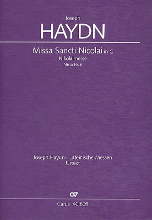 Missa Sancti Nicolai G-Dur Hob.XXII:6 fr Soli, gem Chor, Orchester und Orgel Partitur