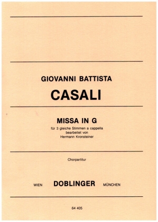 Missa G-Dur fr 3 gleiche Stimmen a cappella Partitur