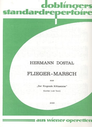 Flieger-Marsch aus Der fliegende Rittmeister fr Klavier mit Text