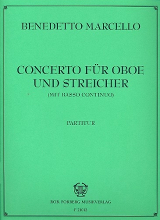 Concerto c-Moll fr Oboe und Streichorchester Partitur