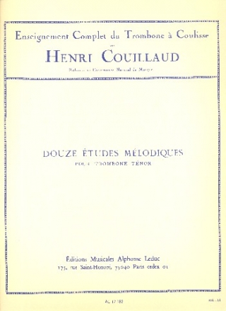 12 etudes melodiques de busser pour trombone