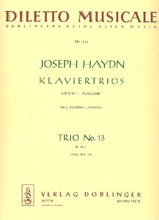 Klaviertrio B-Dur Nr.13 Hob.XV:38 Stimmen robbins landon, h.c., ed