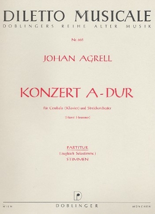 konzert A-Dur fr Cembalo (Klavier) und Streichorchester Partitur (= Cembalo)