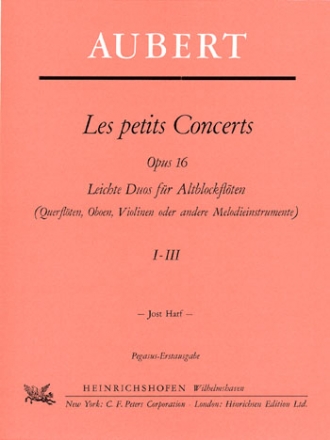 Les petits concerts op.16,1-3 fr 2 Altblockflten Partitur