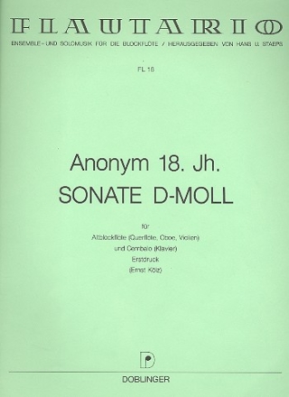 Sonate d-Moll fr Altblockflte (Flte/Oboe/Violine) und Cembalo