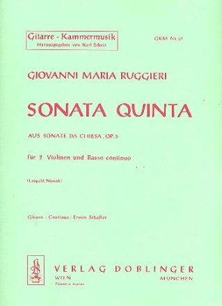 SONATA QUINTA AUS SONATE DA CHIESA,OP.3 F. 2 VL.,VLC. U. GIT.